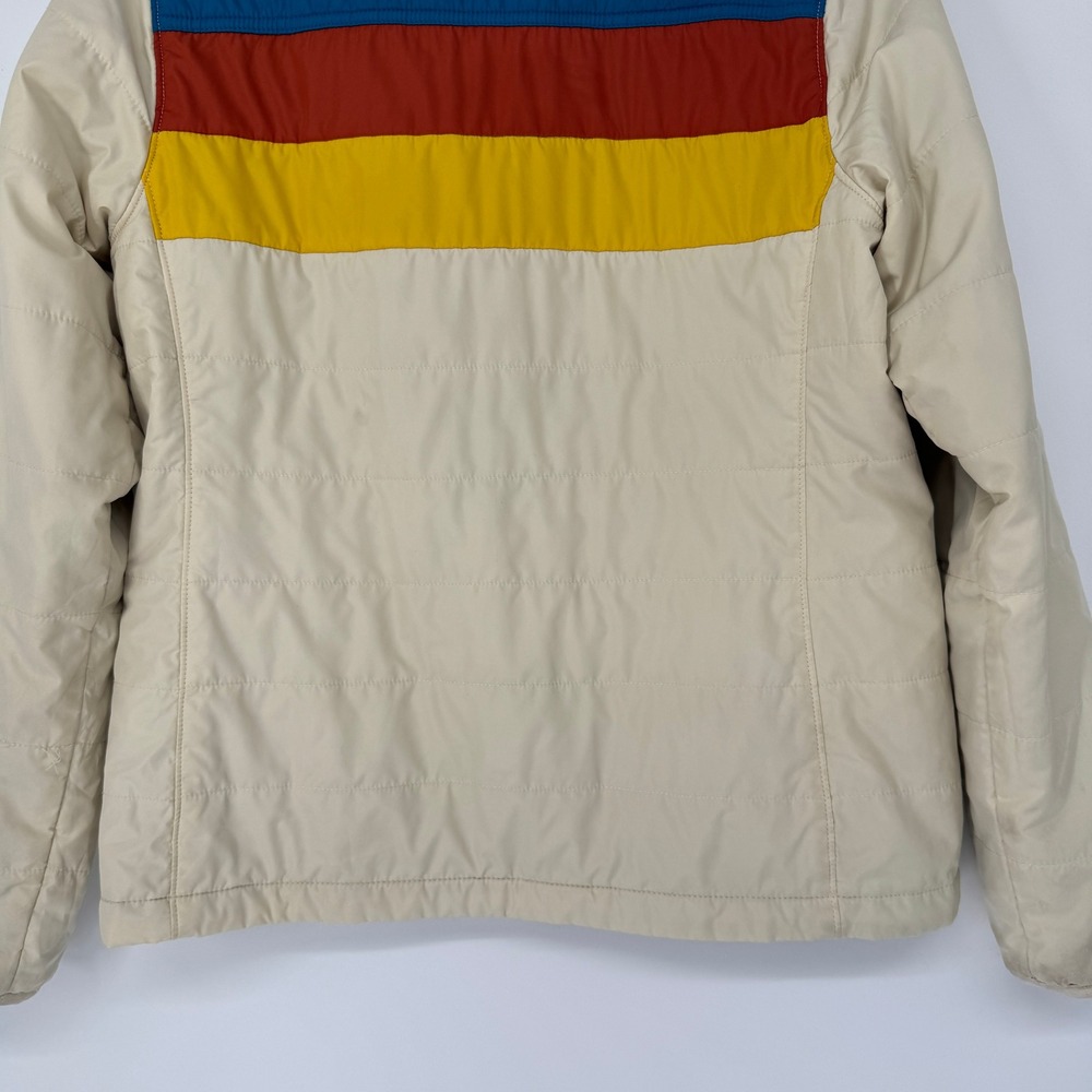 LL Bean Puffer Jacket Women S Colorblock Quilted Full Zip Retro Gorpcore Tan - Picture 6 of 14
